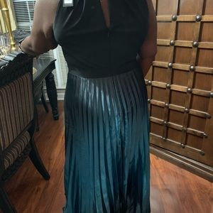 Black and Turquoise Zip in back dress.